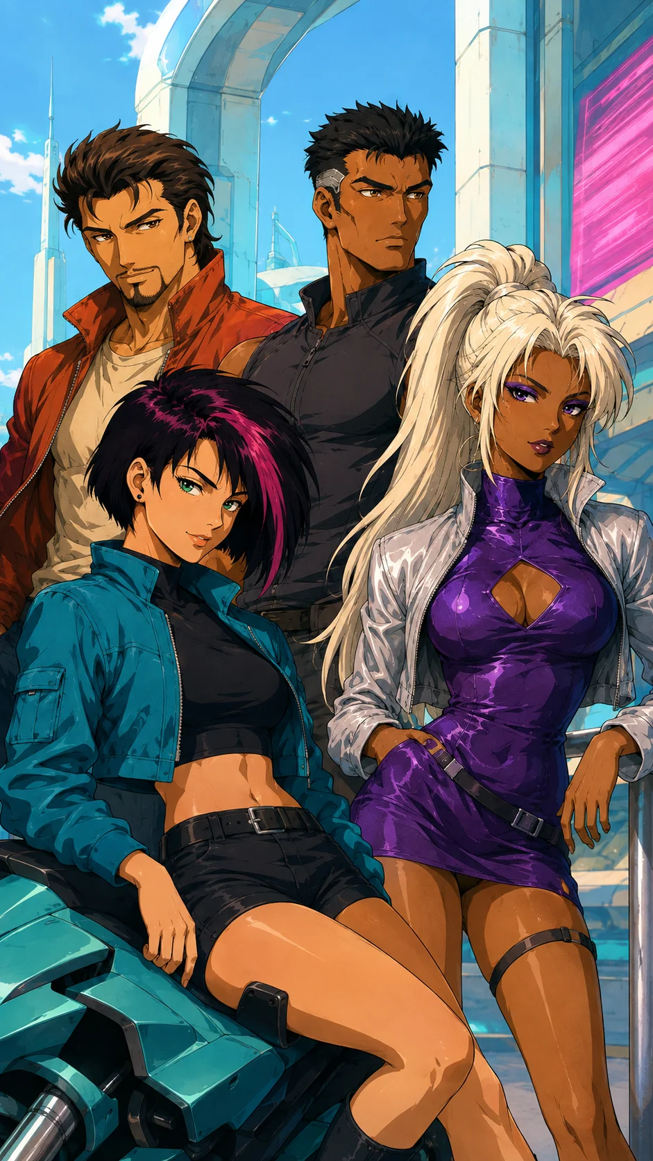 Rahsia Kota Neon · Cyberpunk · Romantik penuh debaran · ilustrasi cerita interaktif